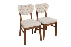 Eetkamerstoel Elma Velvet Beige Set van 2