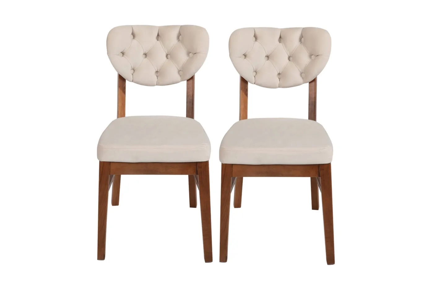 Eetkamerstoel Elma Velvet Beige Set van 2