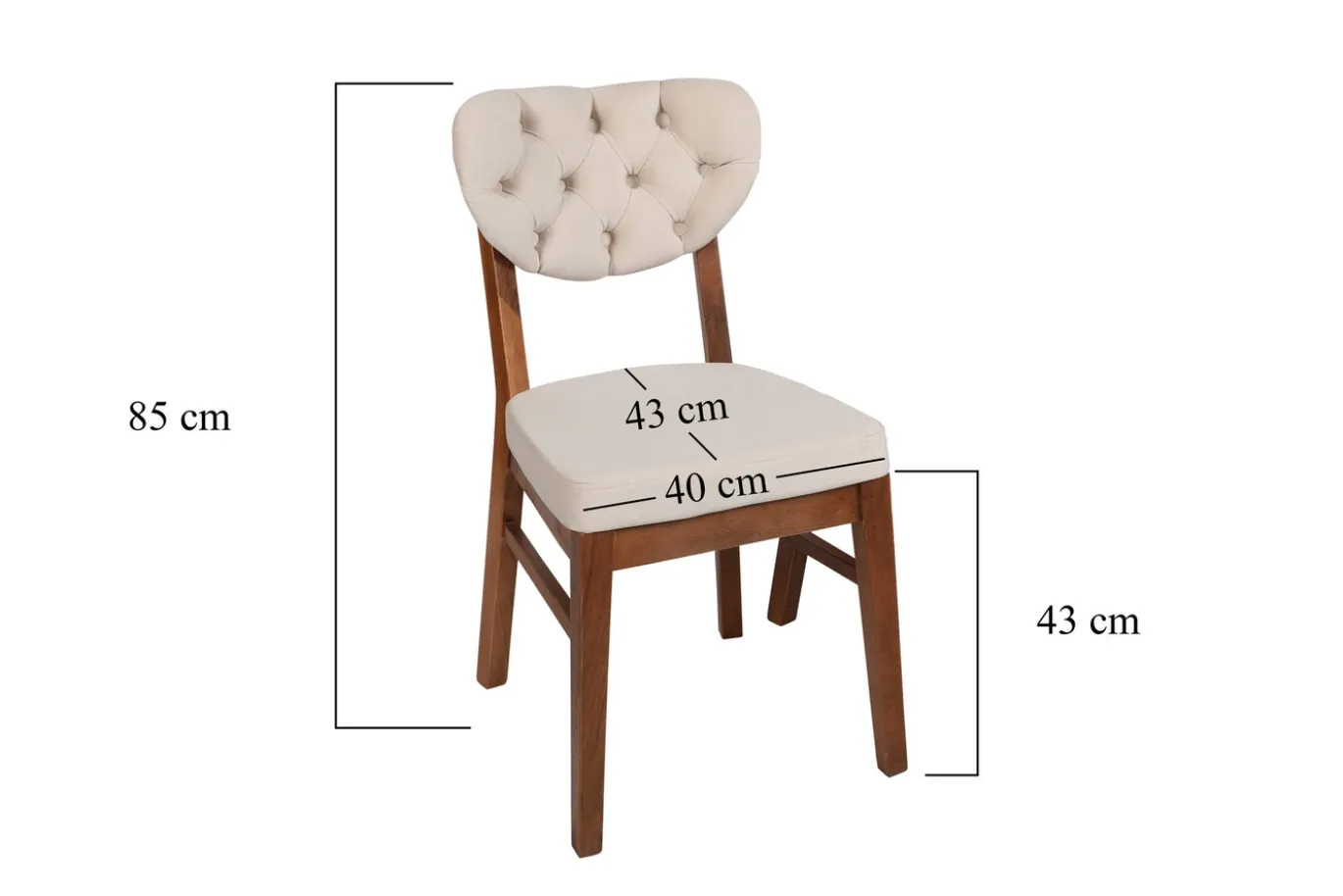 Eetkamerstoel Elma Velvet Beige Set van 2