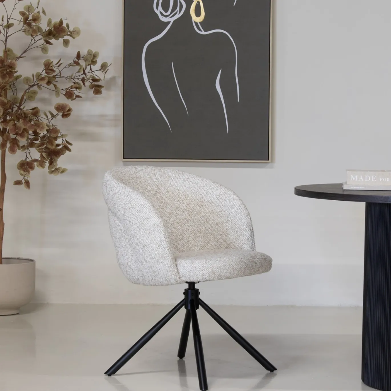 Eetkamerstoel Emilia Beige Draaibaar - Giga Meubel