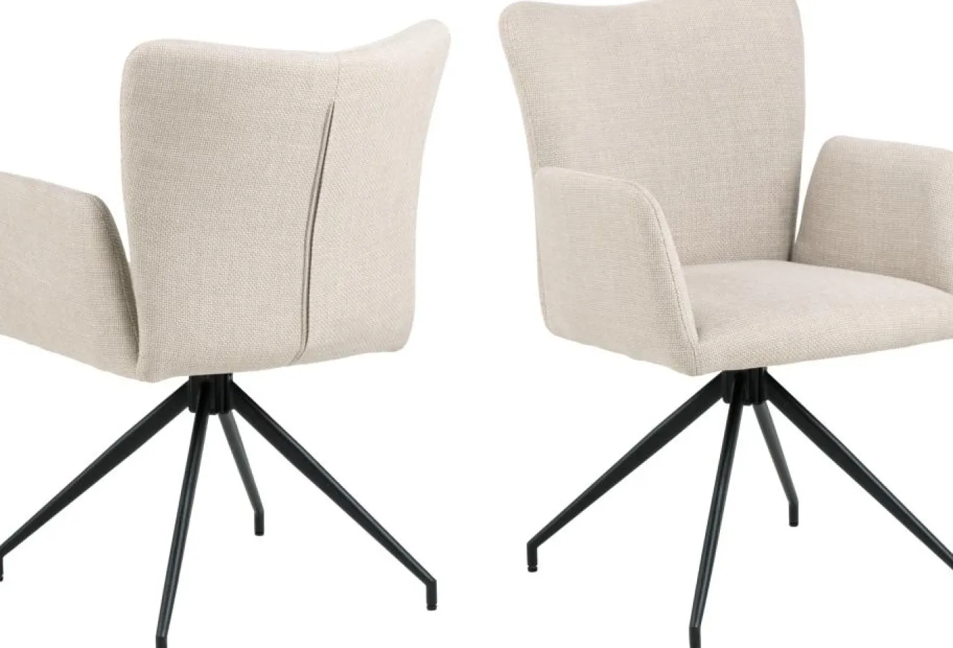 Eetkamerstoel Erwin Met Armleuning Basel Beige - Giga Living