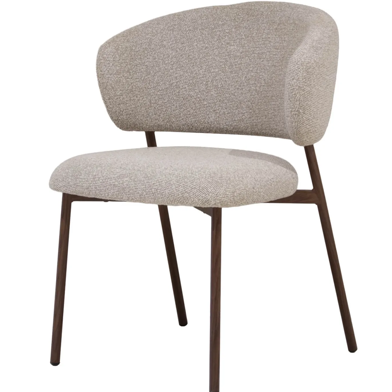 Eetkamerstoel Feya Beige/Walnoot - Giga Meubel