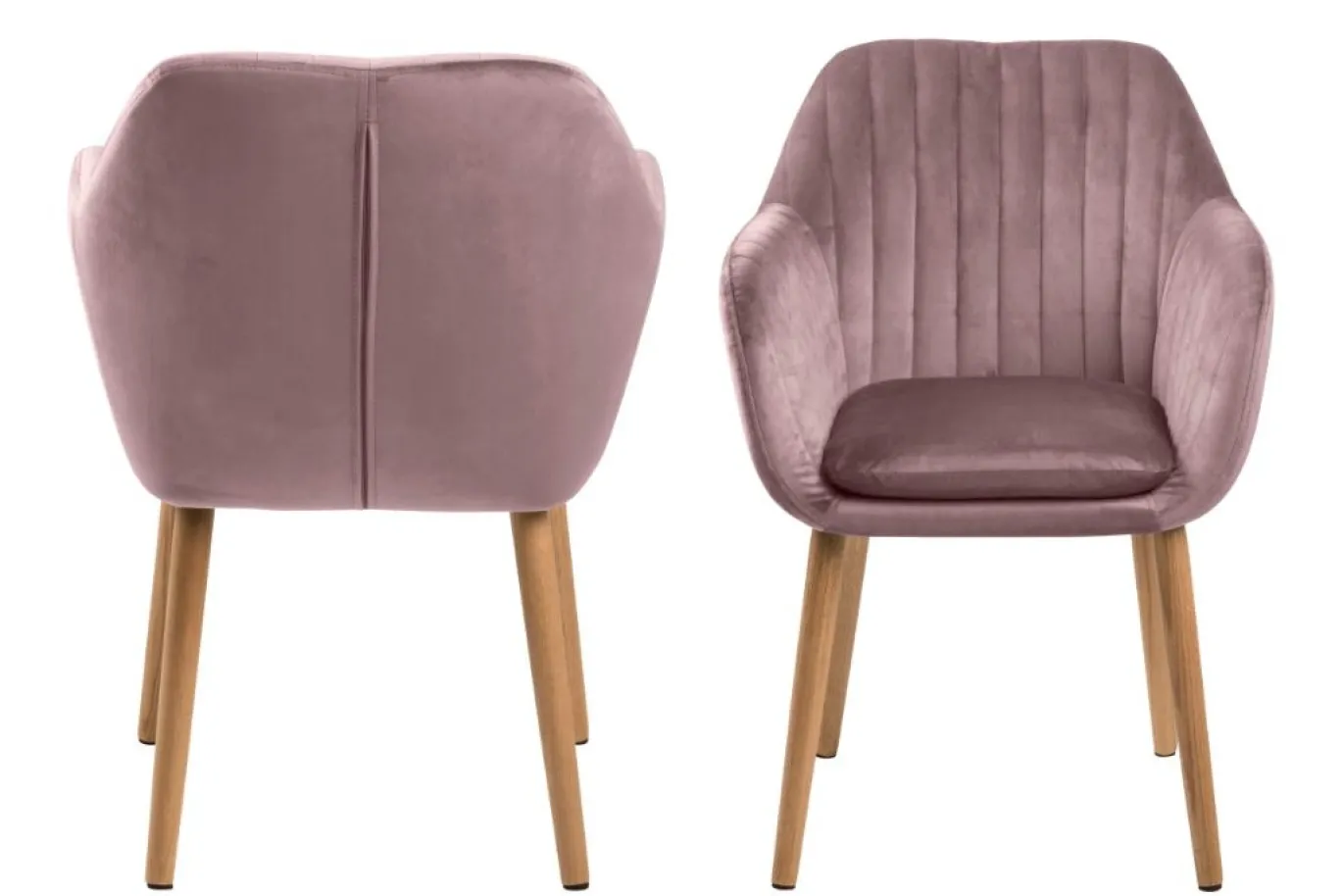 Eetkamerstoel Fiska Met Armleuning Dusty Rose/naturel - Giga Living
