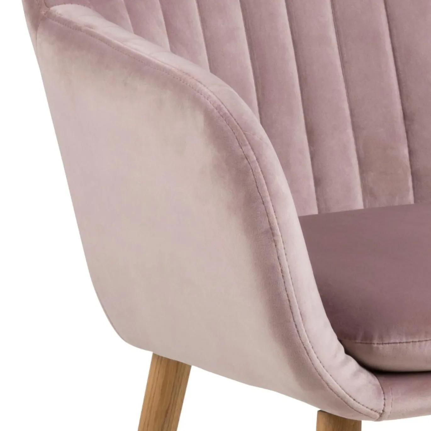 Eetkamerstoel Fiska Met Armleuning Dusty Rose/naturel - Giga Living