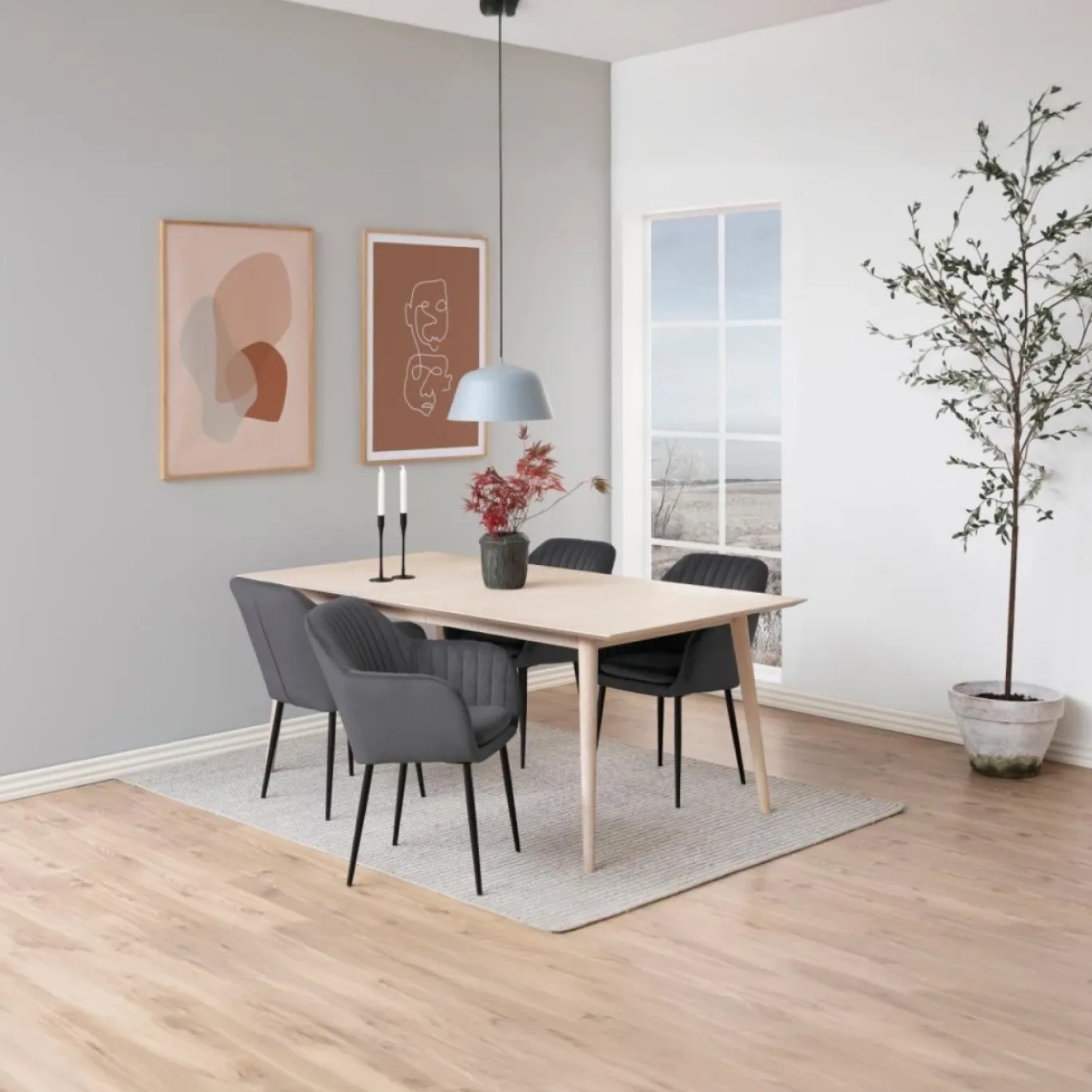 Eetkamerstoel Fiska Met Armleuning Donkergrijs - Giga Living