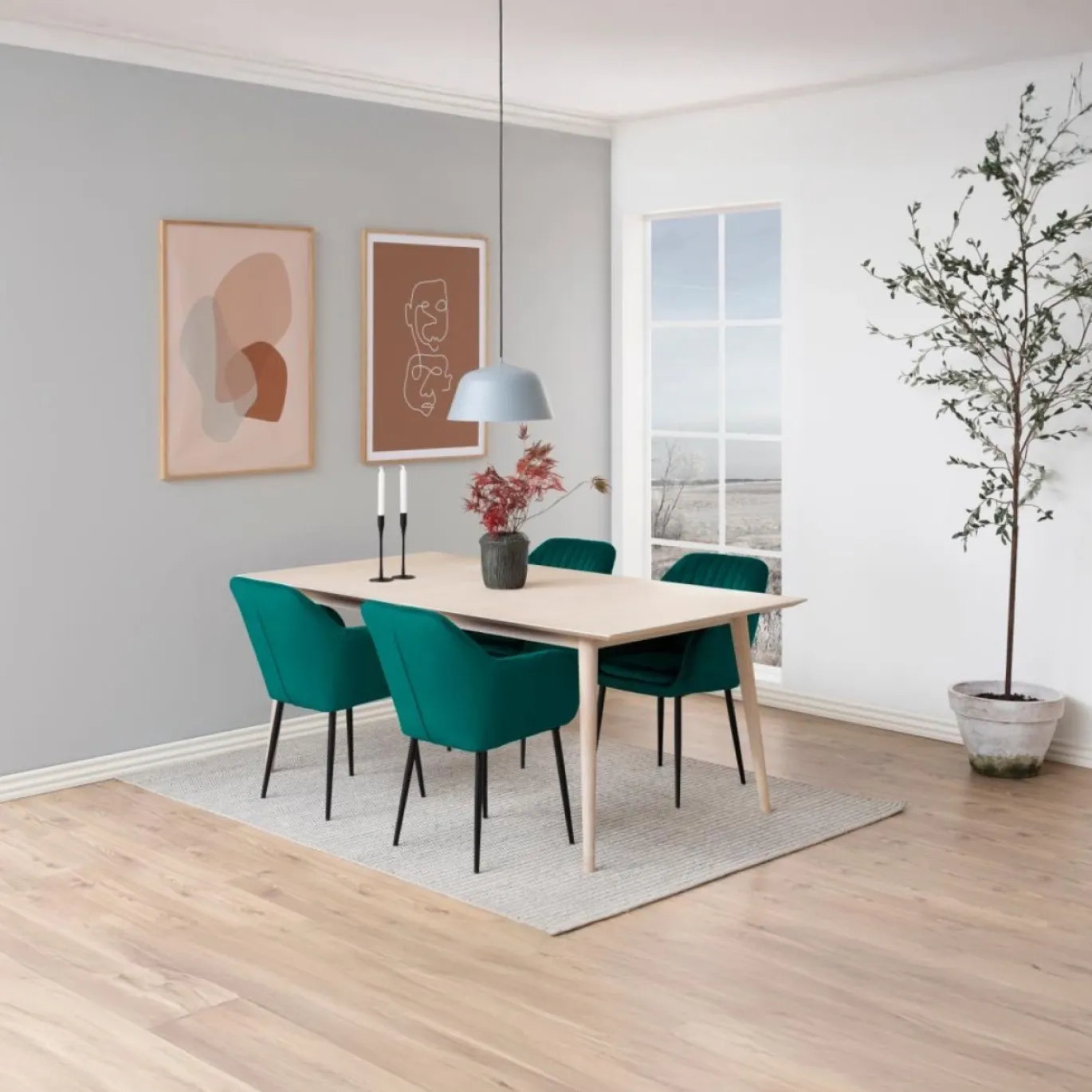 Eetkamerstoel Fiska Met Armleuning Bottle Groen - Giga Living