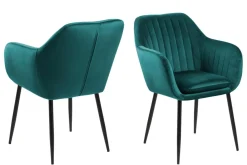 Eetkamerstoel Fiska Met Armleuning Bottle Groen - Giga Living