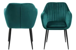 Eetkamerstoel Fiska Met Armleuning Bottle Groen - Giga Living