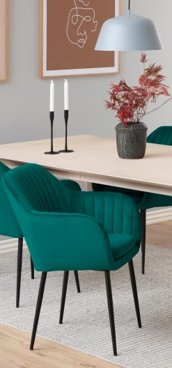 Eetkamerstoel Fiska Met Armleuning Bottle Groen - Giga Living