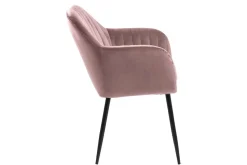 Eetkamerstoel Fiska Met Armleuning Dusty Rose/zwart - Giga Living