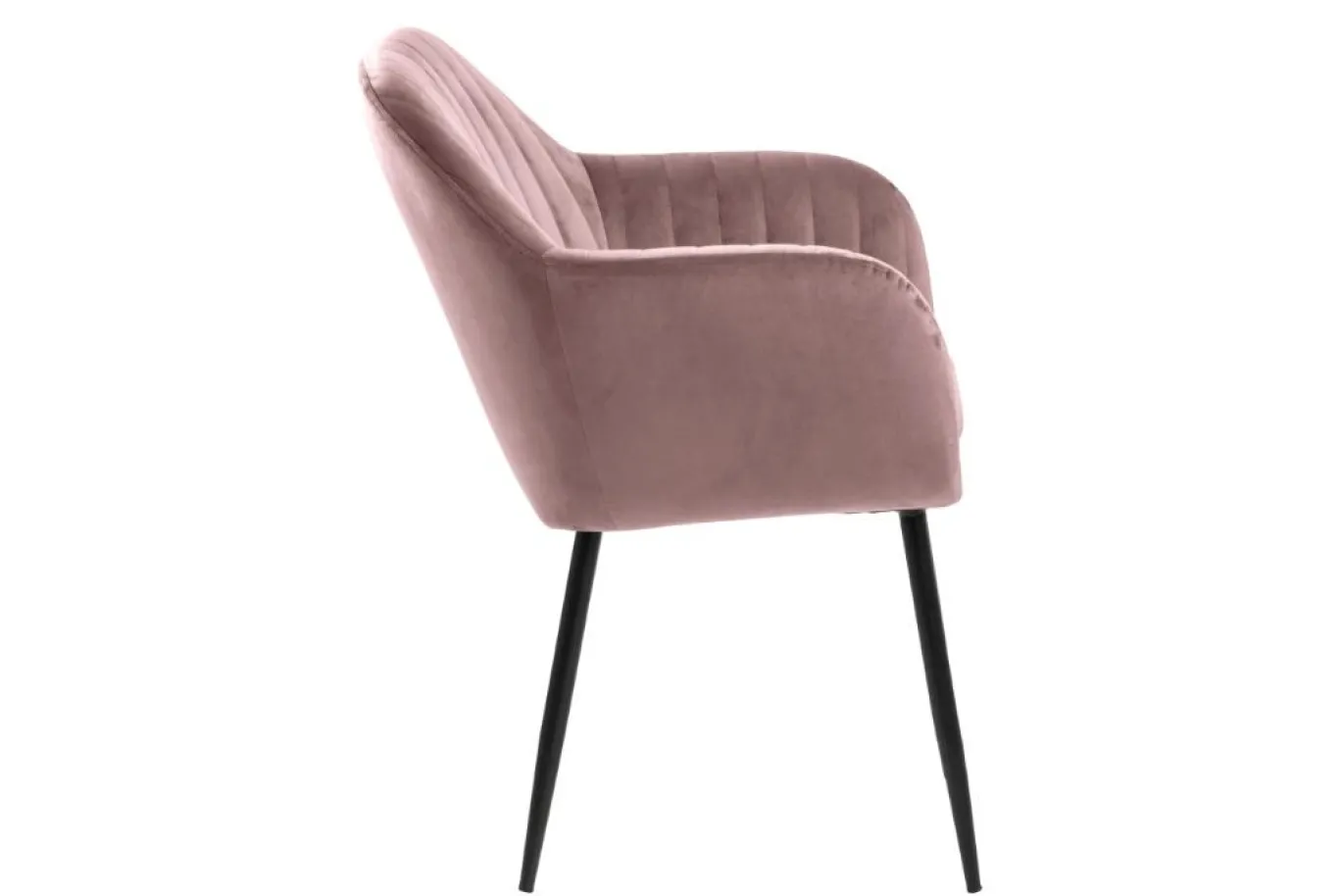 Eetkamerstoel Fiska Met Armleuning Dusty Rose/zwart - Giga Living