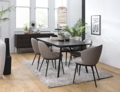 Eetkamerstoel Gain Taupe Faux Leather - Giga Living