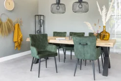Eetkamerstoel Gernot Vintage Velvet Groen - Giga Meubel