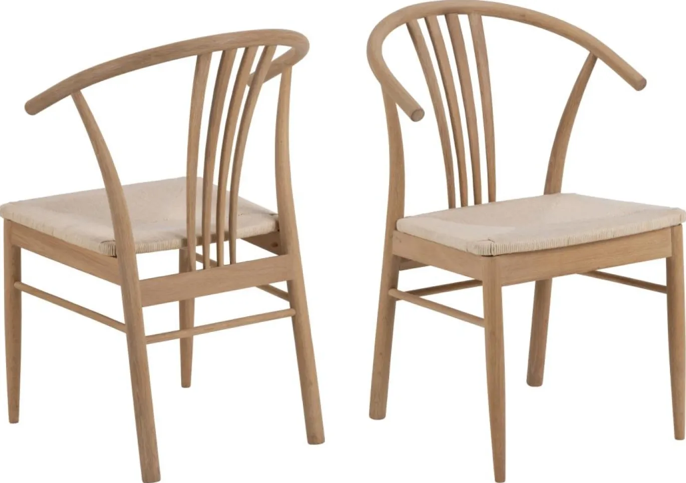 Eetkamerstoel Irenka Met Armleuning Paper Plaits Off White - Giga Living