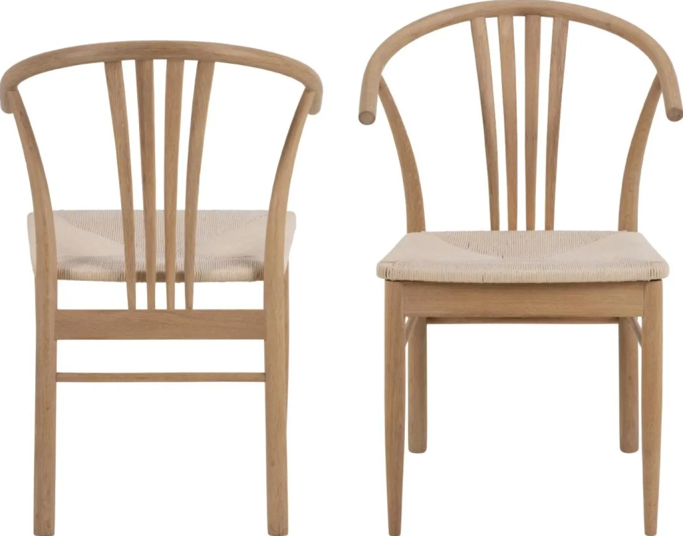 Eetkamerstoel Irenka Met Armleuning Paper Plaits Off White - Giga Living