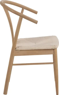 Eetkamerstoel Irenka Met Armleuning Paper Plaits Off White - Giga Living