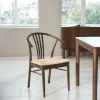 Eetkamerstoel Irenka Met Armleuning Paper Plaits Wit/Zwart - Giga Living