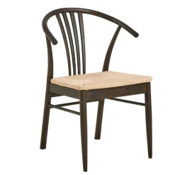 Eetkamerstoel Irenka Met Armleuning Paper Plaits Wit/Zwart - Giga Living