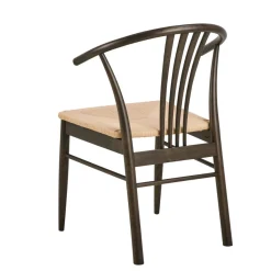 Eetkamerstoel Irenka Met Armleuning Paper Plaits Wit/Zwart - Giga Living