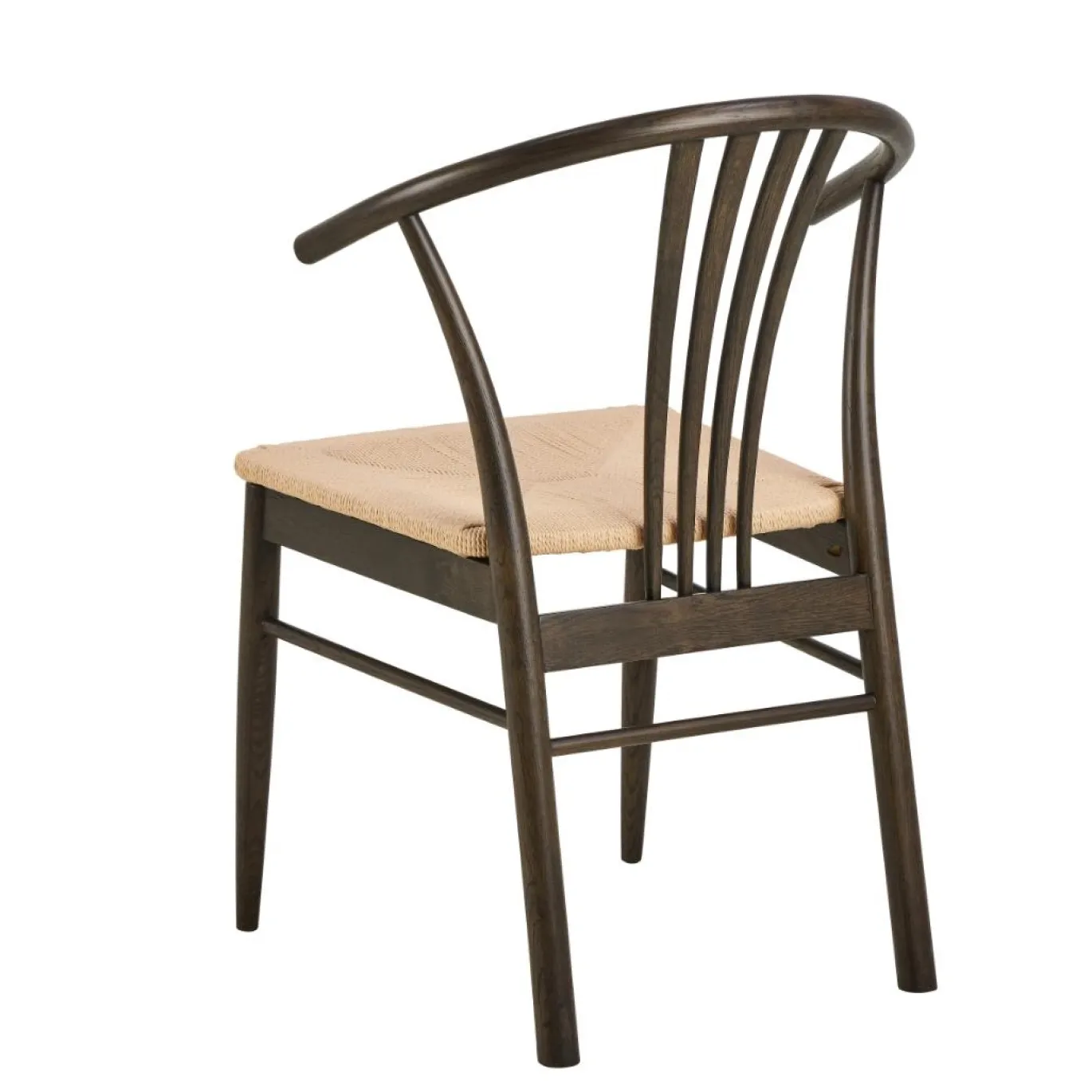 Eetkamerstoel Irenka Met Armleuning Paper Plaits Wit/Zwart - Giga Living