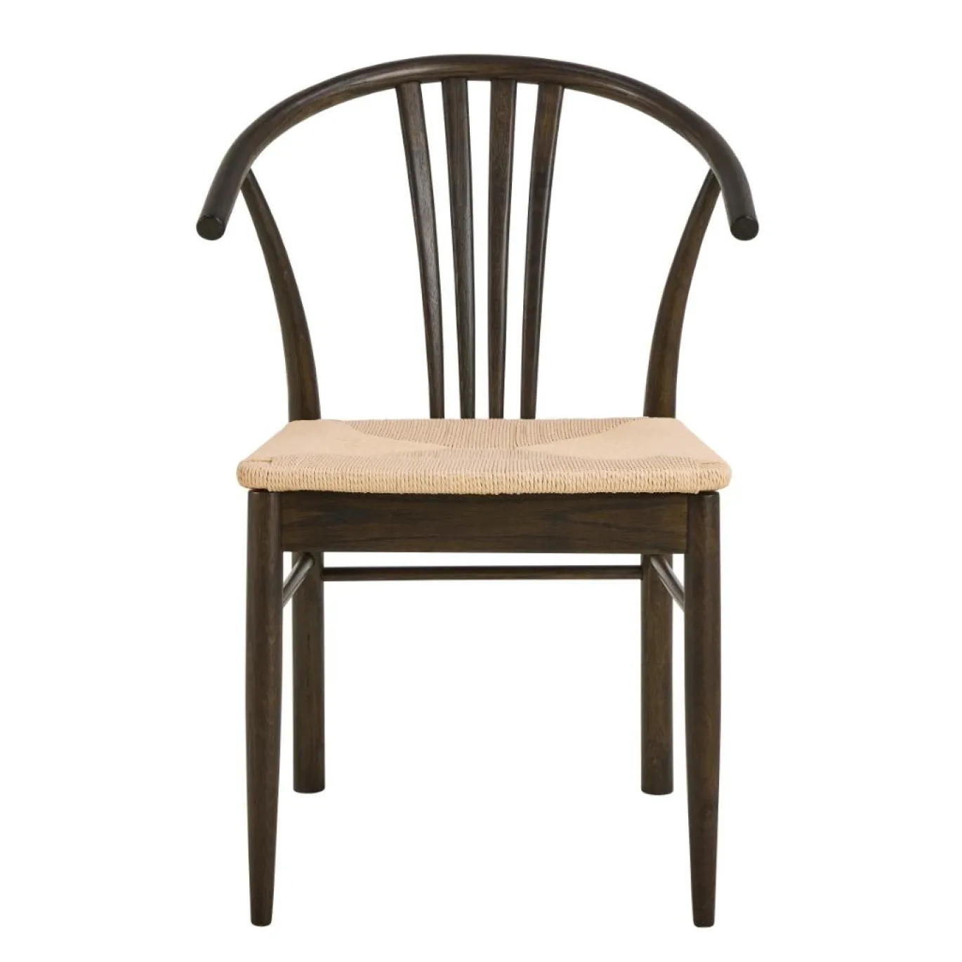Eetkamerstoel Irenka Met Armleuning Paper Plaits Wit/Zwart - Giga Living