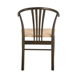 Eetkamerstoel Irenka Met Armleuning Paper Plaits Wit/Zwart - Giga Living