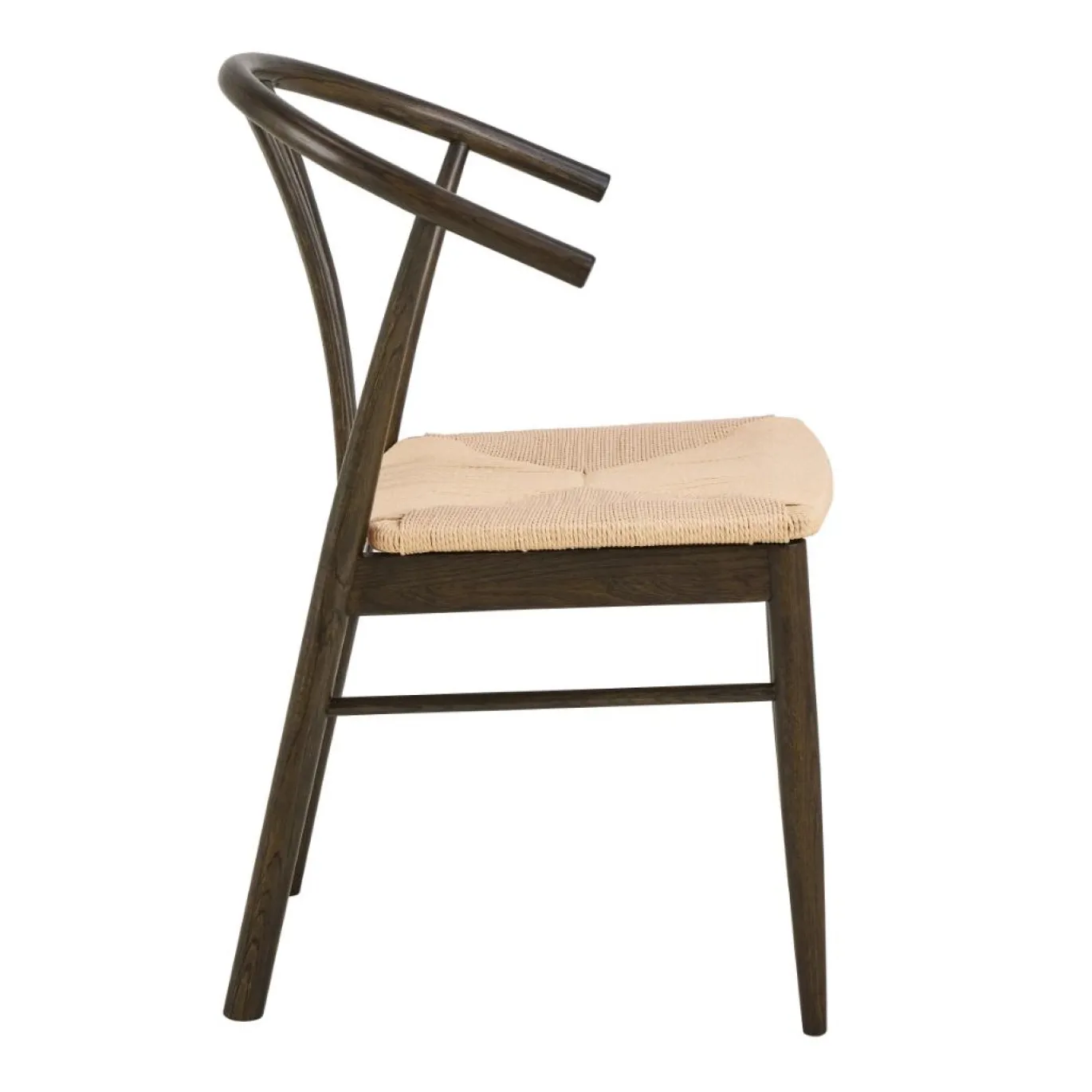 Eetkamerstoel Irenka Met Armleuning Paper Plaits Wit/Zwart - Giga Living