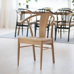 Eetkamerstoel Julen Met Armleuning Paper Plaits Off White - Giga Living