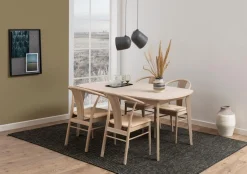 Eetkamerstoel Julen Met Armleuning Paper Plaits Off White - Giga Living