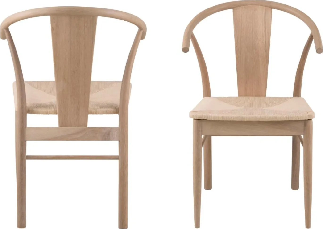 Eetkamerstoel Julen Met Armleuning Paper Plaits Off White - Giga Living