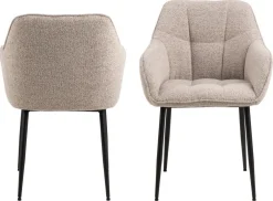 Eetkamerstoel Kelvin Met Armleuning Beige - Giga Living