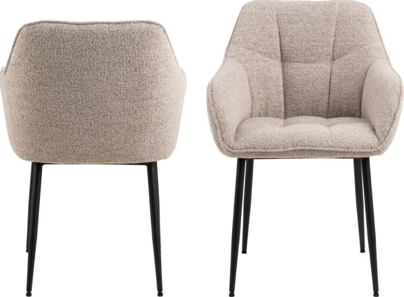 Eetkamerstoel Kelvin Met Armleuning Beige - Giga Living