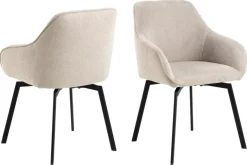 Eetkamerstoel Klaasje met Armleuning Beige - Giga Living
