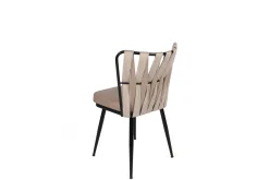 Eetkamerstoel Kusakli Velvet Crème Set van 2