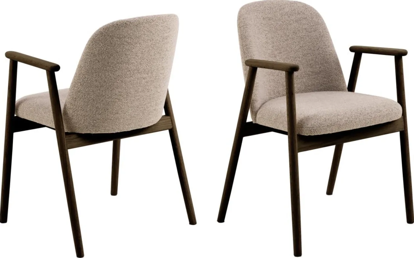 Eetkamerstoel Leonie Met Armleuning Beige Monza - Giga Living