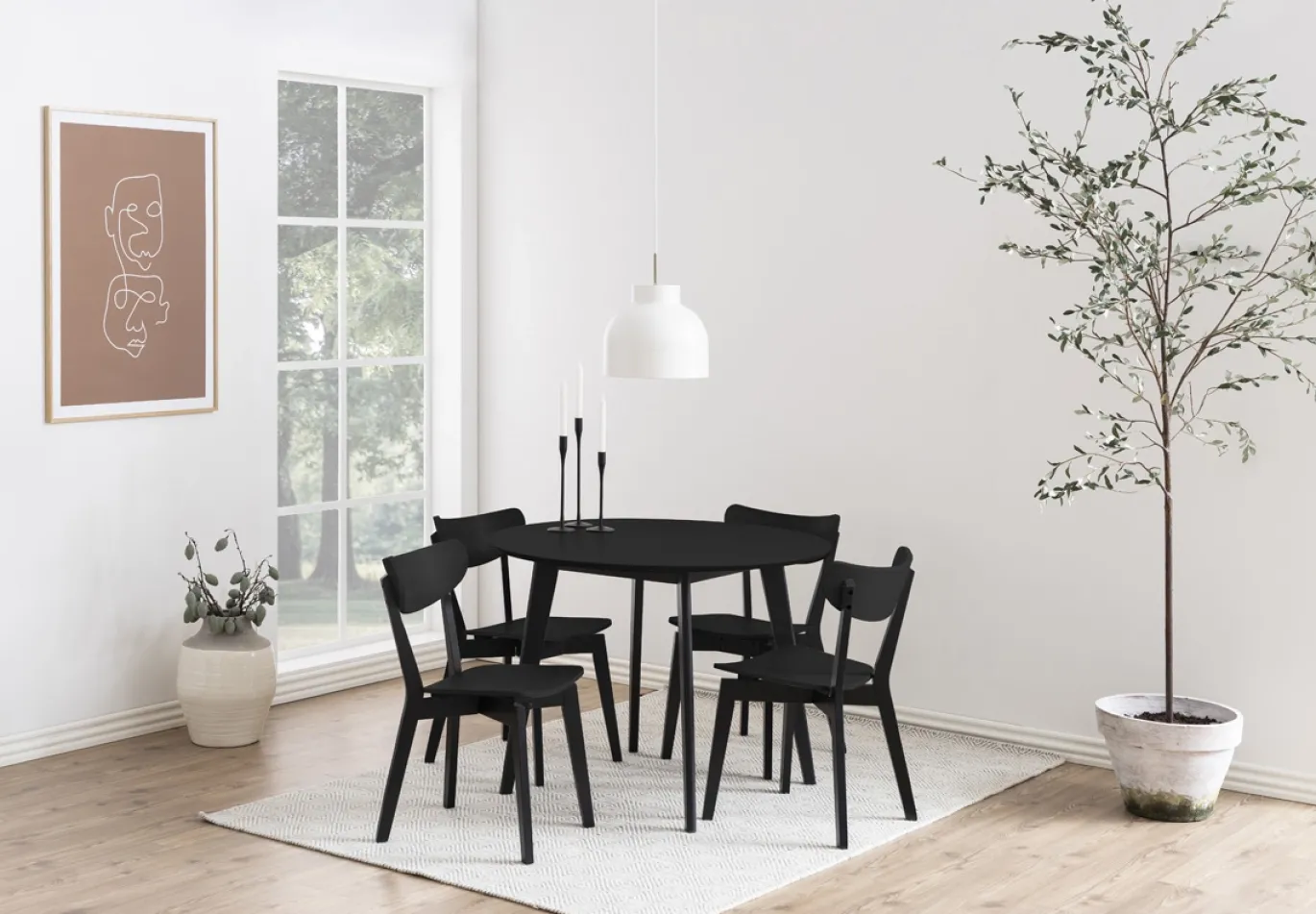 Eetkamerstoel Levi Eiken Fineer Zwart - Giga Living