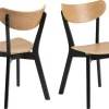 Eetkamerstoel Levi Eiken Fineer Naturel/Zwart - Giga Living