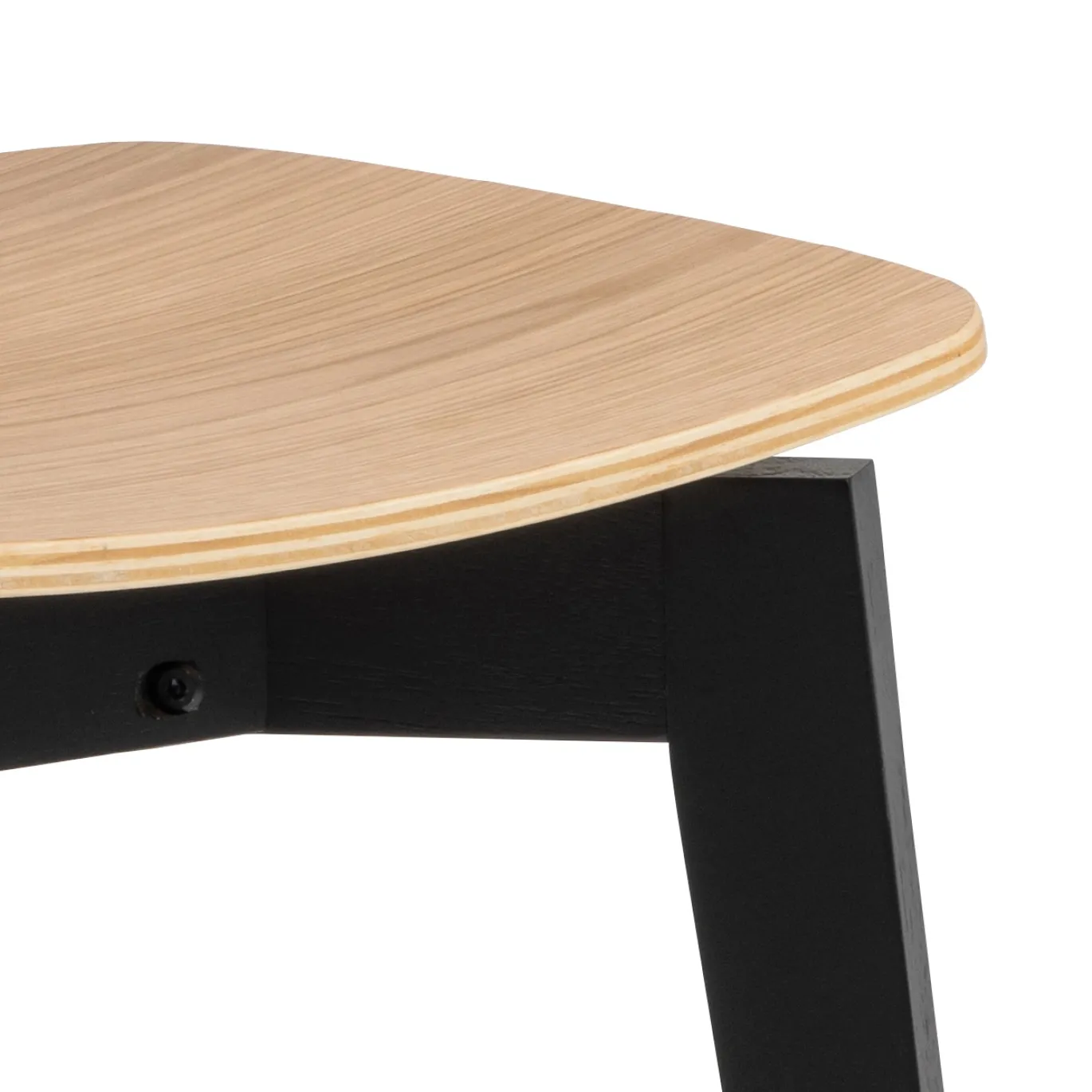 Eetkamerstoel Levi Eiken Fineer Naturel/Zwart - Giga Living