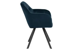 Eetkamerstoel Lida Met Armleuning Navy Blauw - Giga Living
