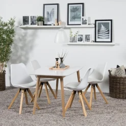 Eetkamerstoel Ljusvik Wit Pu - Giga Living