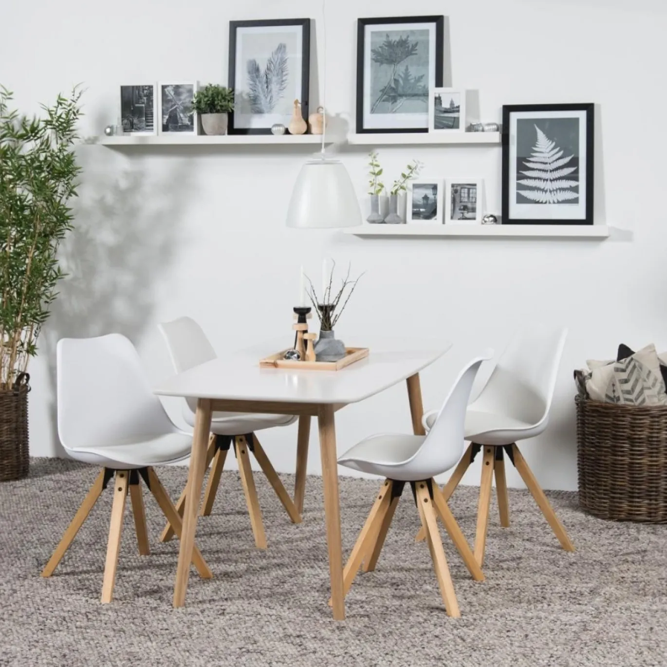 Eetkamerstoel Ljusvik Wit Pu - Giga Living