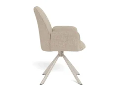 Eetkamerstoel Lorin Met Armleuning Basel Beige Set van 2 - Giga Living