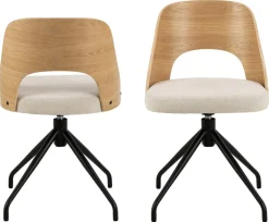 Eetkamerstoel Lucas Swivel Beige - Giga Living