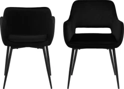 Eetkamerstoel Lucca Met Armleuning Zwart - Giga Living