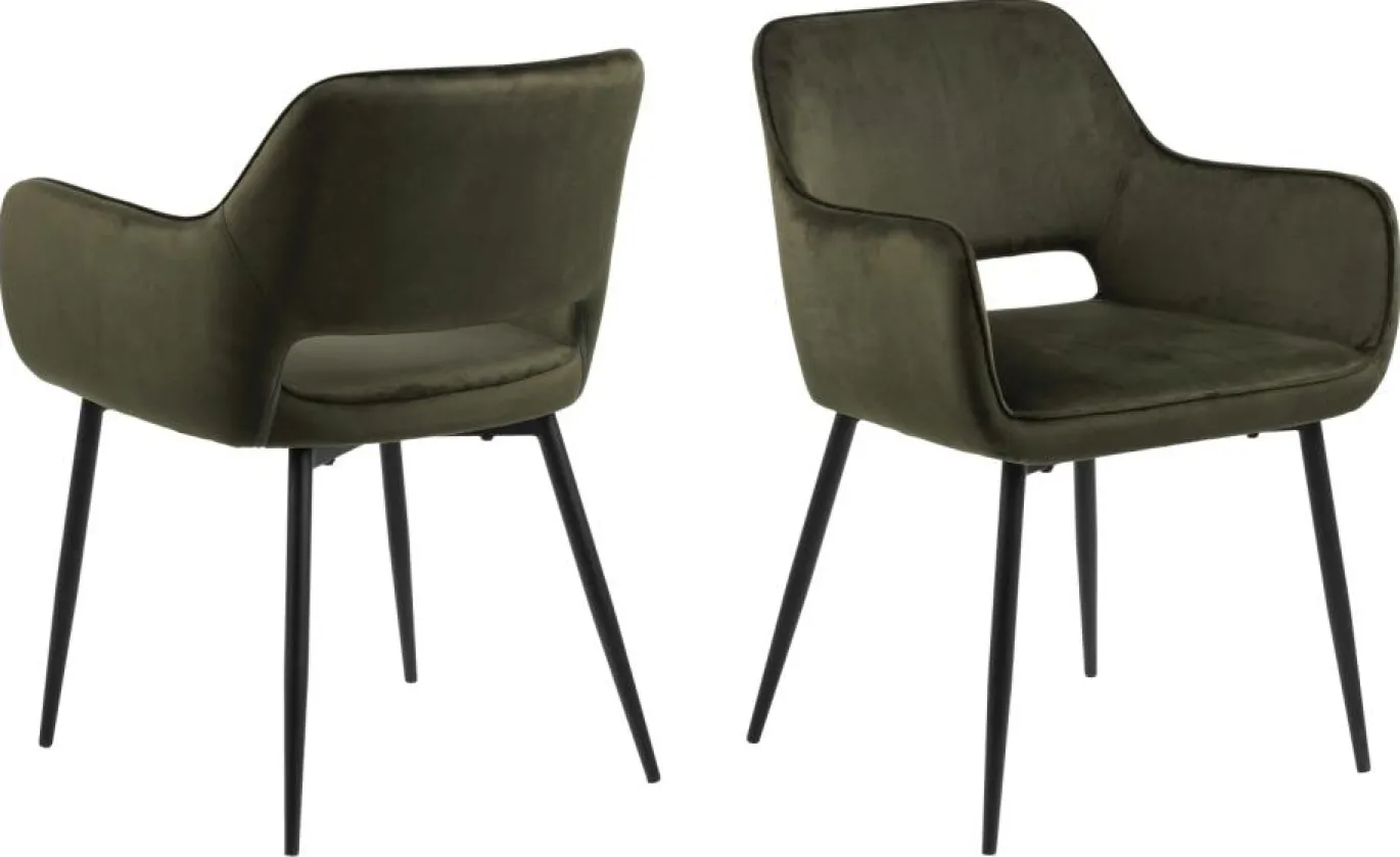 Eetkamerstoel Lucca Met Armleuning Groen - Giga Living