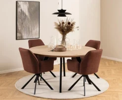 Eetkamerstoel Lugo Met Armleuning Terracotta Basel - Giga Living