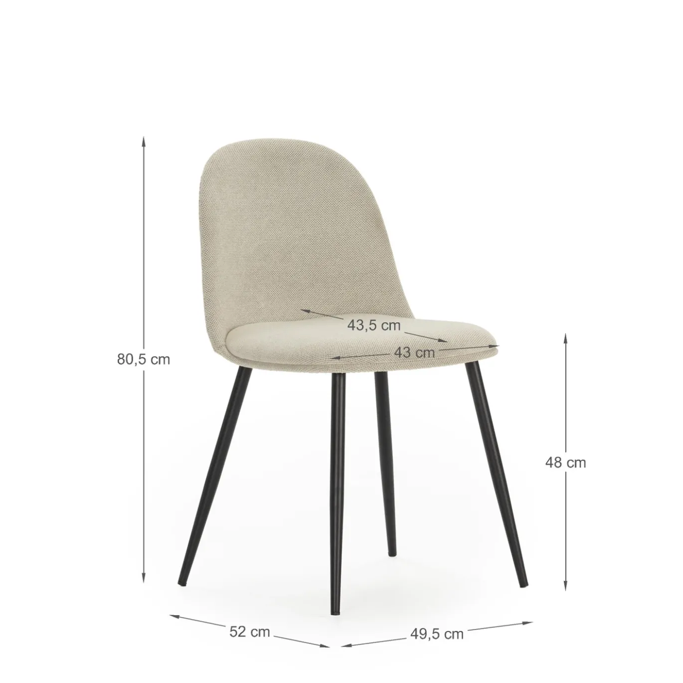 Eetkamerstoel Malila Beige - Giga Meubel