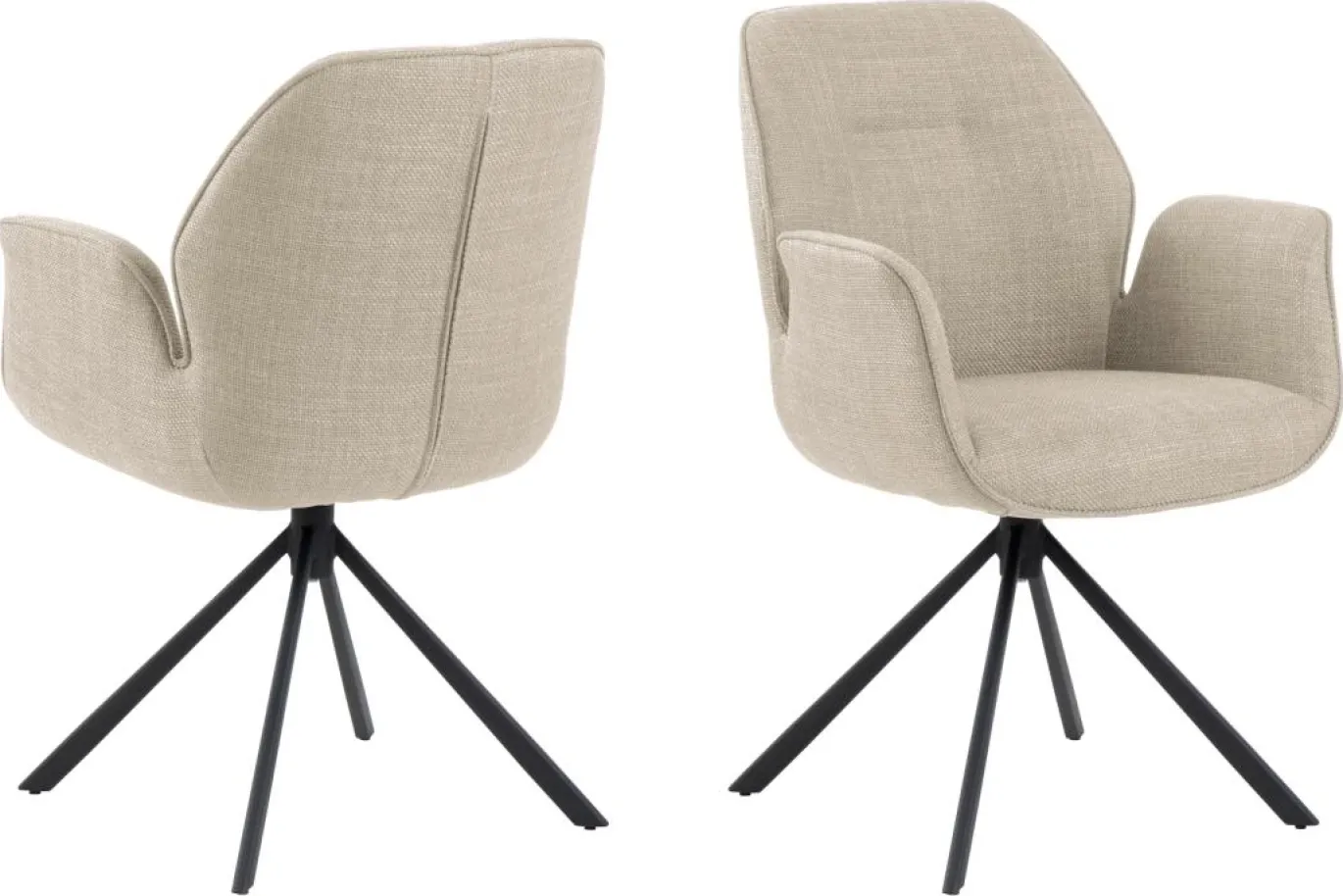Eetkamerstoel met Armleuning Marouan Beige - Giga Living
