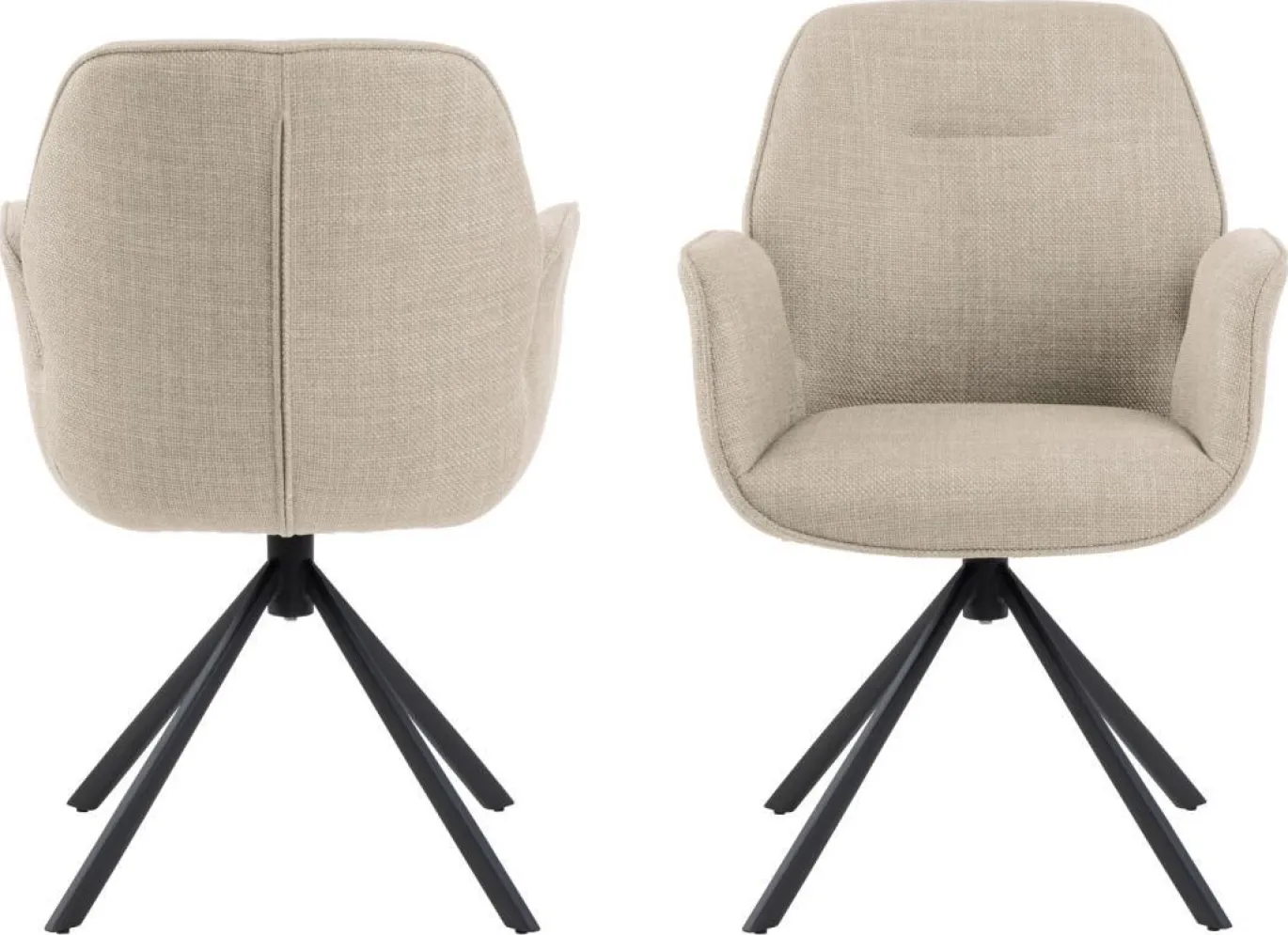Eetkamerstoel met Armleuning Marouan Beige - Giga Living