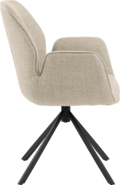 Eetkamerstoel met Armleuning Marouan Beige - Giga Living
